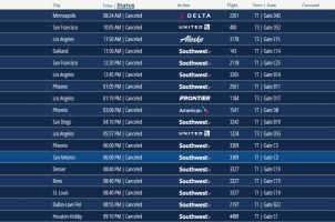 Las Vegas airport cancellations Harry Reid